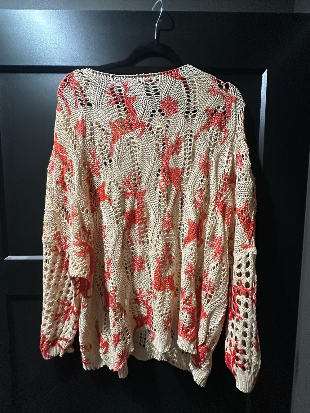 Crochet Open-Knit Floral Cardigan